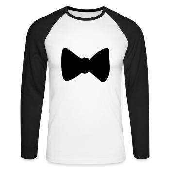 forme de vêtement symbole d’arc - T-shirt baseball manches longues Homme - blanc/noir - Devant - Nik (191cm)