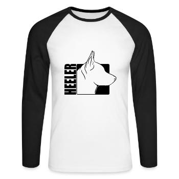 Profil de talonneur Bouvier Chien Chiens Chien Wilsigns - T-shirt baseball manches longues Homme - blanc/noir - Devant - Nik (191cm)