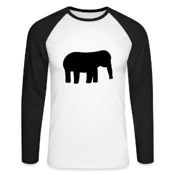 Éléphant Bébé Symbole Animal - T-shirt baseball manches longues Homme - blanc/noir - Devant - Nik (191cm)