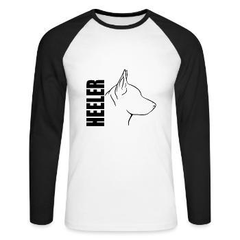 Profil de talonneur Bouvier Chien Chiens Chien Wilsigns - T-shirt baseball manches longues Homme - blanc/noir - Devant - Nik (191cm)