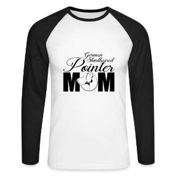 German Shorthaired Pointer Profile Mom Wilsigns - Unisex Long Sleeve Baseball T-Shirt - white/black - Front - Nik (191cm)