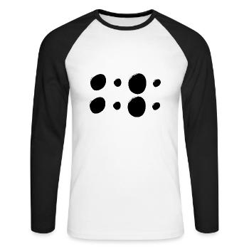Muster Kreise Kreis Formen - Unisex Baseballshirt langarm - Weiß/Schwarz - Vorne - Nik (191cm)
