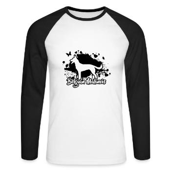 BELGIAN MALINOIS Chiens Mama Chien Wilsigns - T-shirt baseball manches longues Homme - blanc/noir - Devant - Nik (191cm)