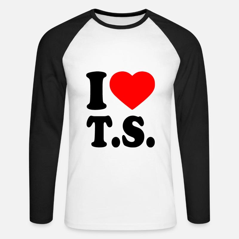 I love ts - Långärmad basebolltröja herr - vit/svart