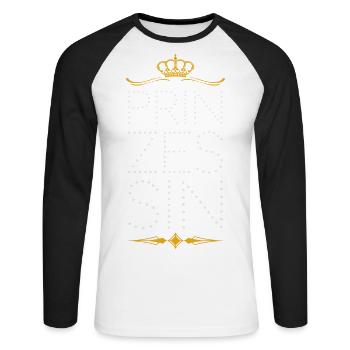 Prinzessin - Unisex Baseballshirt langarm - Weiß/Schwarz - Vorne - Nik (191cm)