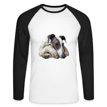 Whippet - Unisex Long Sleeve Baseball T-Shirt - white/black - Front - Nik (191cm)