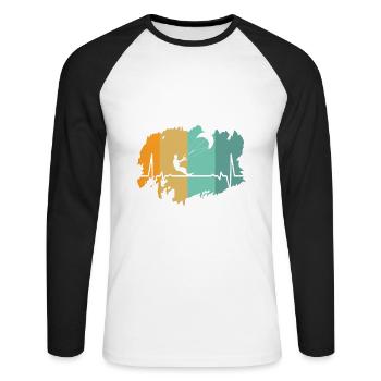 Kitesurfing - Unisex Baseballshirt langarm - Weiß/Schwarz - Vorne - Nik (191cm)