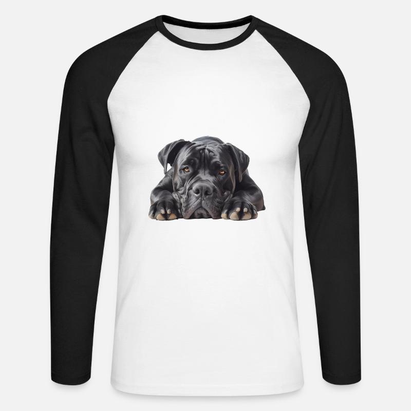 Cane Corso - Unisex Baseballshirt langarm - Weiß/Schwarz