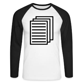 papier - T-shirt baseball manches longues Homme - blanc/noir - Devant - Nik (191cm)