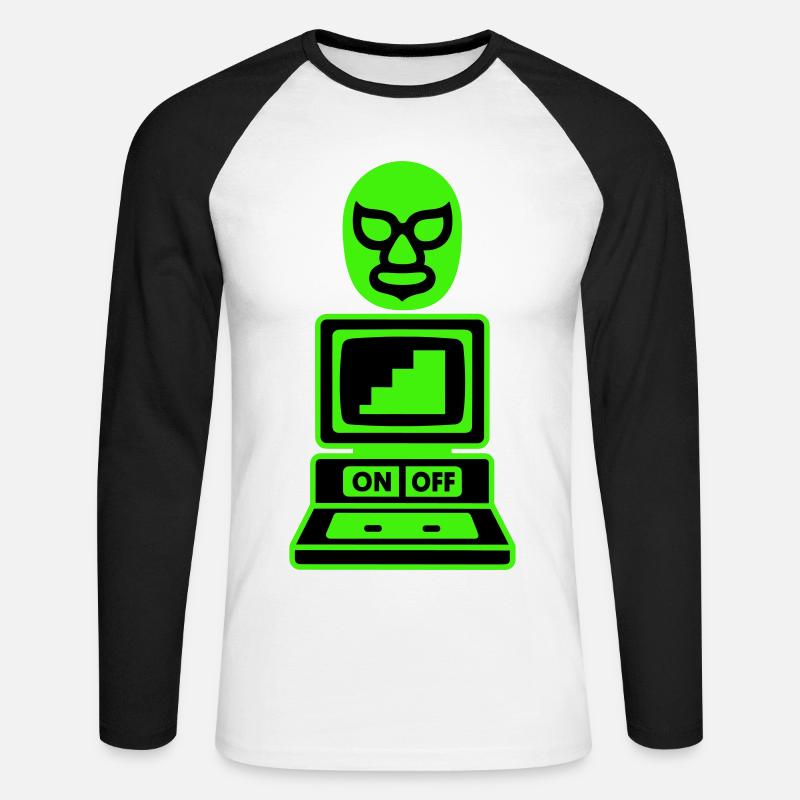 Computer Cult - Unisex Baseballshirt langarm - Weiß/Schwarz