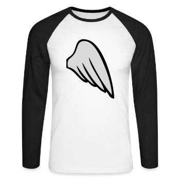 rightwing - Unisex Baseballshirt langarm - Weiß/Schwarz - Vorne - Nik (191cm)