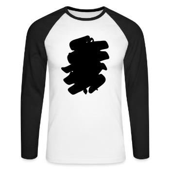 Vibe with me - Unisex Baseballshirt langarm - Weiß/Schwarz - Vorne - Nik (191cm)