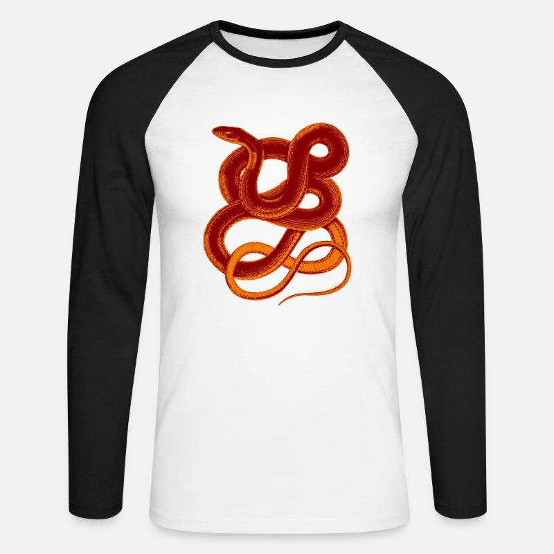 SNAKE - Unisex Baseballshirt langarm - Weiß/Schwarz