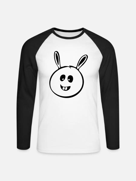 Hase - Unisex Baseballshirt langarm - Weiß/Schwarz
