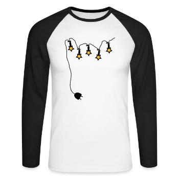 Light chain with connector - Stars - V2 - Unisex Long Sleeve Baseball T-Shirt - white/black - Front - Nik (191cm)