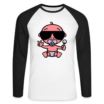 Cool Baby - Unisex Long Sleeve Baseball T-Shirt - white/black - Front - Nik (191cm)