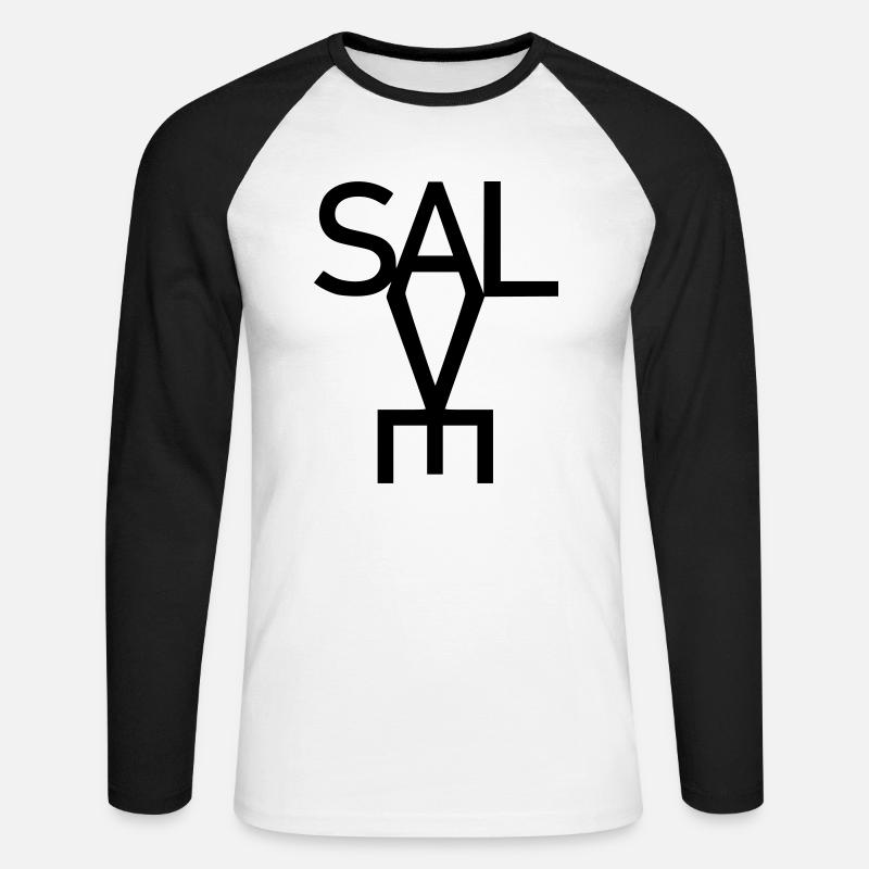 SALVE AVE - Unisex Baseballshirt langarm - Weiß/Schwarz