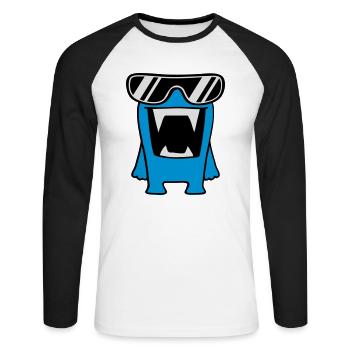 Cool Monster - Unisex Long Sleeve Baseball T-Shirt - white/black - Front - Nik (191cm)