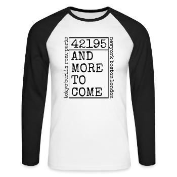 marathon - Unisex Baseballshirt langarm - Weiß/Schwarz - Vorne - Nik (191cm)
