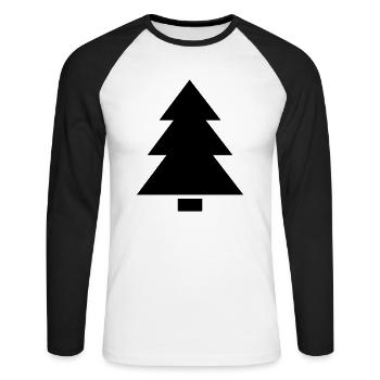 Baum - Unisex Baseballshirt langarm - Weiß/Schwarz - Vorne - Nik (191cm)