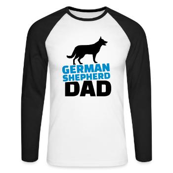 German shepherd Dad - T-shirt baseball manches longues Homme - blanc/noir - Devant - Nik (191cm)