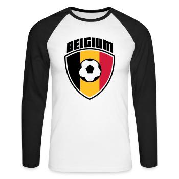 belgium - Unisex Long Sleeve Baseball T-Shirt - white/black - Front - Nik (191cm)