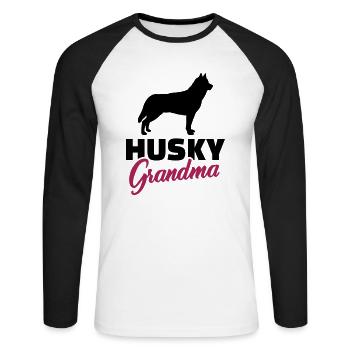 Husky - T-shirt baseball manches longues Homme - blanc/noir - Devant - Nik (191cm)