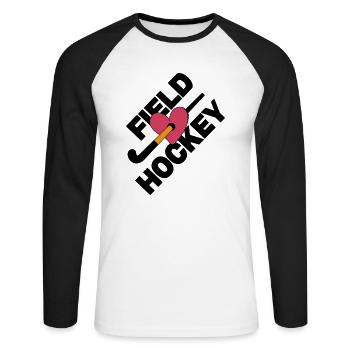 feldhockey hockey fieldhockey hockey-love - Unisex Long Sleeve Baseball T-Shirt - white/black - Front - Nik (191cm)