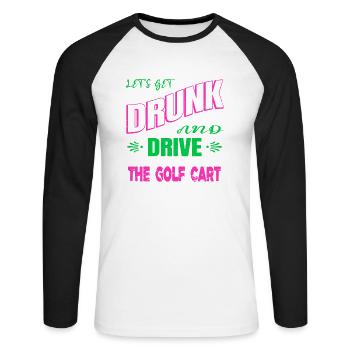 funny animals golfapparel quote golf swing funny - Unisex Long Sleeve Baseball T-Shirt - white/black - Front - Nik (191cm)