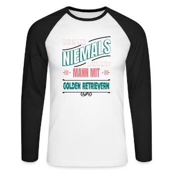 großpapa lieblingshund lustig geburt pfote welpe - Unisex Baseballshirt langarm - Weiß/Schwarz - Vorne - Nik (191cm)