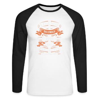Die Legenden wurden im Dezember 1991 geboren Geschenk - Unisex Baseballshirt langarm - Weiß/Schwarz - Vorne - Nik (191cm)