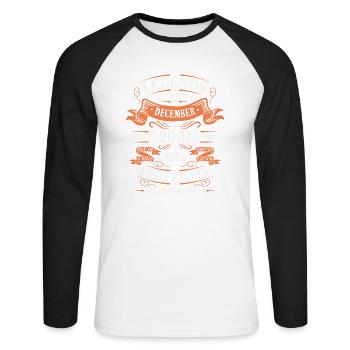 Die Legenden wurden im Dezember 2001 geboren Geschenk - Unisex Baseballshirt langarm - Weiß/Schwarz - Vorne - Nik (191cm)