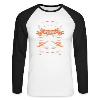 Die Legenden wurden im Dezember 2005 geboren Geschenk - Unisex Baseballshirt langarm - Weiß/Schwarz - Vorne - Nik (191cm)