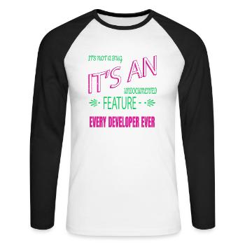 gift idea statement - Unisex Baseballshirt langarm - Weiß/Schwarz - Vorne - Nik (191cm)