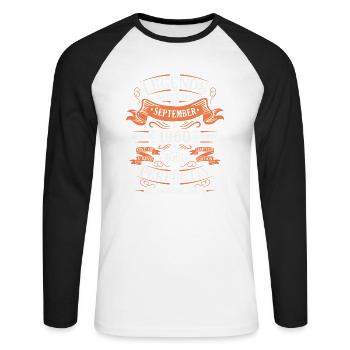 Fabriqué en septembre 1960 - T-shirt baseball manches longues Homme - blanc/noir - Devant - Nik (191cm)