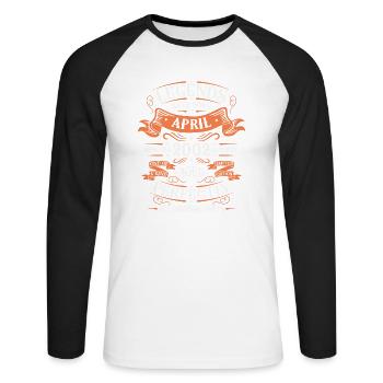 Avril 2002 Vintage Retro Anniversaire - T-shirt baseball manches longues Homme - blanc/noir - Devant - Nik (191cm)