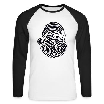 Dongxiang - T-shirt baseball manches longues Homme - blanc/noir - Devant - Nik (191cm)