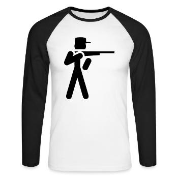 hunter - Unisex Long Sleeve Baseball T-Shirt - white/black - Front - Nik (191cm)