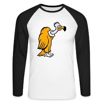 Geier Aasfresser Vogel lustig Geiern Aasgeier Spaß - Unisex Baseballshirt langarm - Weiß/Schwarz - Vorne - Nik (191cm)