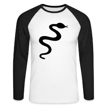 Snake - Unisex Long Sleeve Baseball T-Shirt - white/black - Front - Nik (191cm)