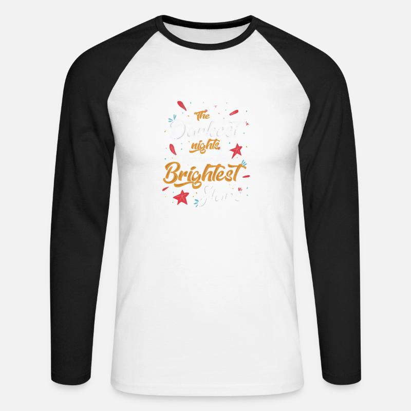 Hellste Sterne Geschenk - Unisex Baseballshirt langarm - Weiß/Schwarz