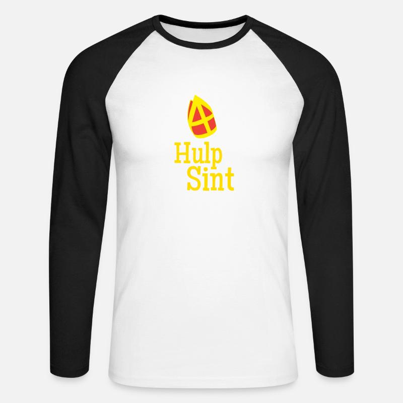 Hulp Sint Sinterklaas - Unisex Baseballshirt langarm - Weiß/Schwarz
