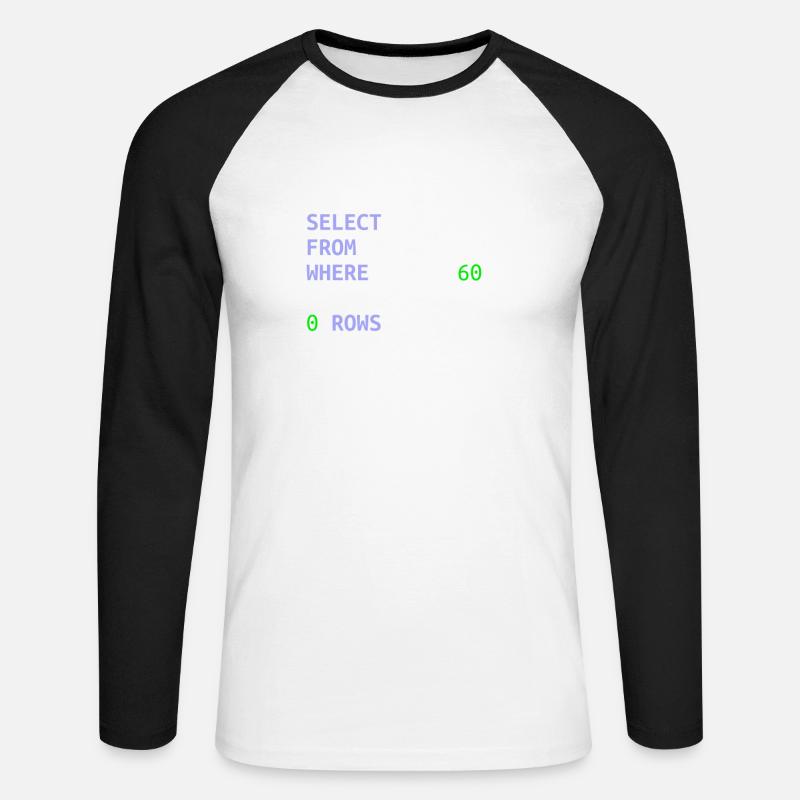 Software-Entwickler SQL Coder Geek Geschenk - Unisex Baseballshirt langarm - Weiß/Schwarz