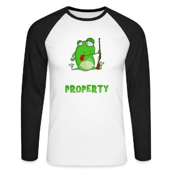 Hippity Hoppity Get Off My Property - Unisex Baseballshirt langarm - Weiß/Schwarz - Vorne - Nik (191cm)