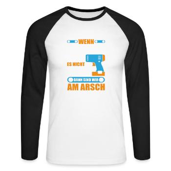 GERHARD Name Geschenk Reparatur reparieren - Unisex Baseballshirt langarm - Weiß/Schwarz - Vorne - Nik (191cm)