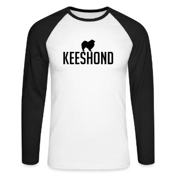 KEESHOND chien race chien Wilsigns - T-shirt baseball manches longues Homme - blanc/noir - Devant - Nik (191cm)