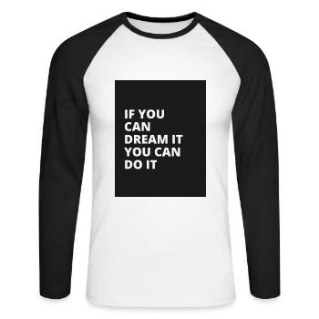 DREAM - T-shirt baseball manches longues Homme - blanc/noir - Devant - Nik (191cm)
