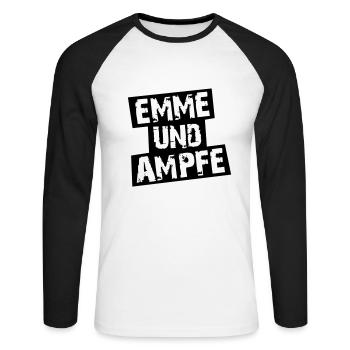 MINIMAL EMMEUNDAMPFE - Unisex Baseballshirt langarm - Weiß/Schwarz - Vorne - Nik (191cm)