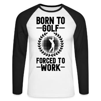 Golf golf club golf club de golf cadeau - T-shirt baseball manches longues Homme - blanc/noir - Devant - Nik (191cm)