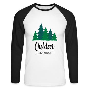 Outdoor Adventure - T-shirt baseball manches longues Homme - blanc/noir - Devant - Nik (191cm)